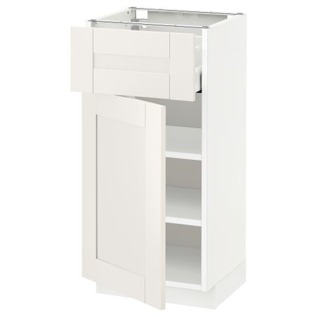 Напольный шкаф с ящиком, дверью МЕТОД / МАКСИМЕРА, белый, Сэведаль белый