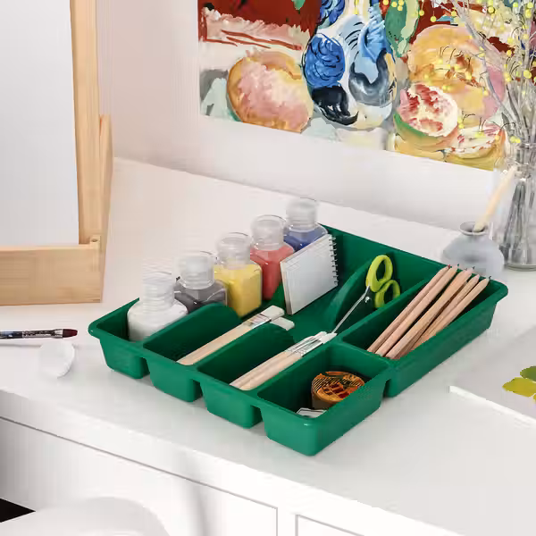 SMÄCKER Лоток для столовых приборов - ярко-зеленый 31x26 см - фото 3