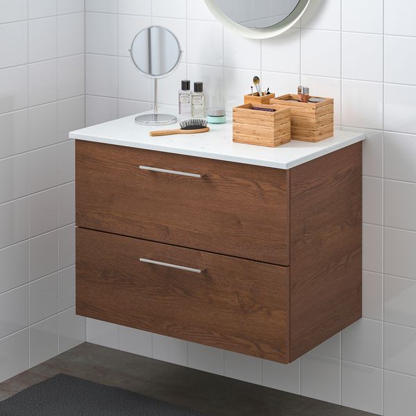 Шкаф для раковины с 2 ящиками, 82x49x60 cm IKEA TOLKEN ТОЛКЕН, GODMORGON ГОДМОРГОН 893.053.33 - фото 3