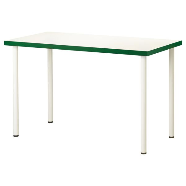 Стол ЛИННМОН / АДИЛЬС, белый, зеленый (120x60 см) - фото 1