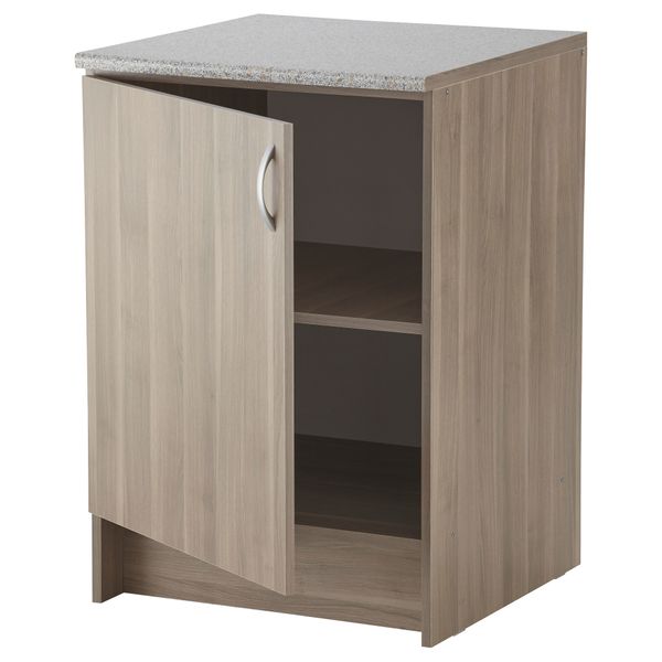 Напольный шкаф с дверью АЛЬБРУ, серо-коричневый (60x89 см) - схема-чертеж с размерами