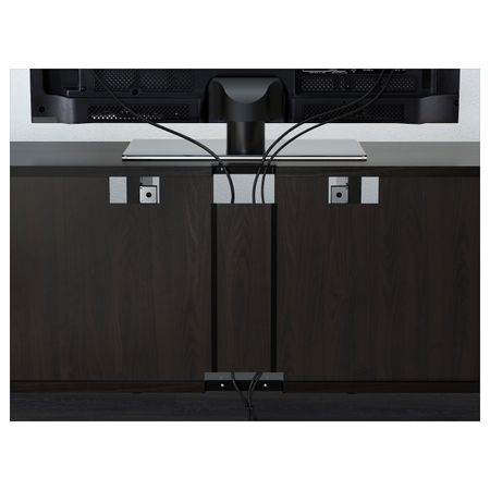 Шкаф для ТВ, комбинированный, стекляные дверцы, Лаппвикен/Синдвик черно-коричневый прозрачное стекло 300x40x230 см IKEA BESTÅ