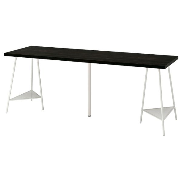 Письменный стол, черно-коричневый/белый 200x60 см IKEA LAGKAPTEN ЛАГКАПТЕН / TILLSLAG ТИЛЛЬСЛАГ 394.176.82 - фото 1