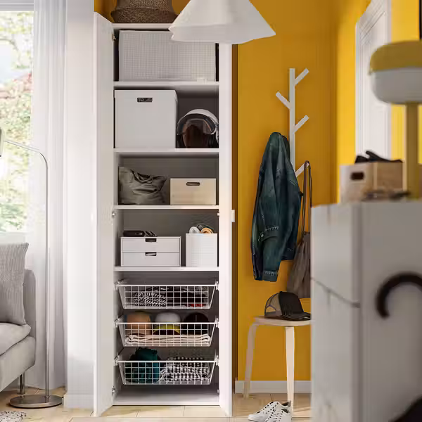 LASTARE ЛАСТАРЕ Гардероб, комбинация - белый 60x62x200 см - схема-чертеж с размерами