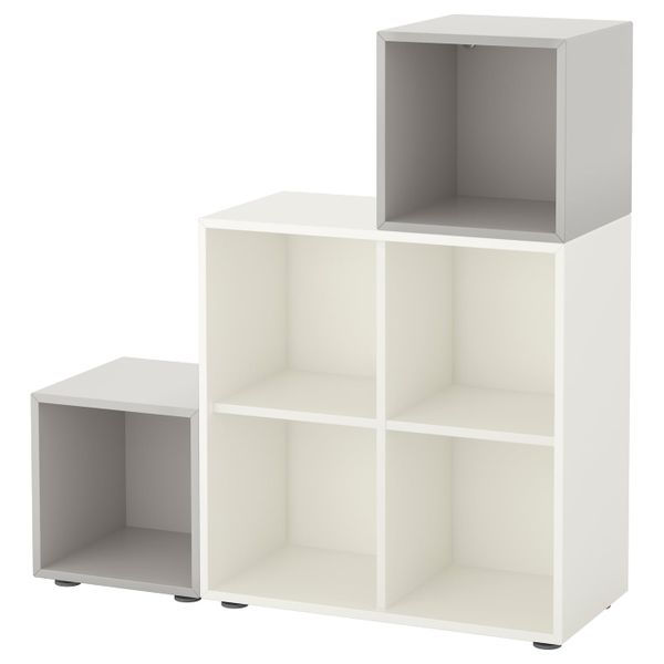Комбинация шкафов с ножками, белый, светло-серый 105x35x107 см IKEA EKET ЭКЕТ 291.908.58 - фото 1