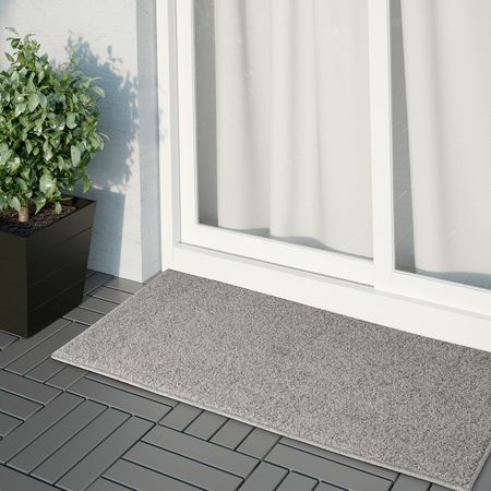 Ковер, длинный ворс, светло-серый 57x120 см IKEA ALLERSLEV АЛЛЕРСЛЕВ 305.086.86