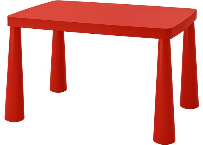 Стол детский, для дома, улицы красный, 77x55 см IKEA MAMMUT МАММУТ 603.651.67