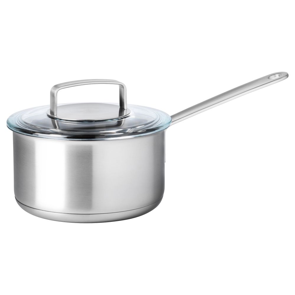 Ковш с крышкой ИКЕА/365+, нержавеющ сталь, стекло (2 л) - фото 1