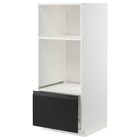 Высокий шкаф для духовки, СВЧ с ящиком IKEA METOD МЕТОД, MAXIMERA МАКСИМЕРА 194.939.26