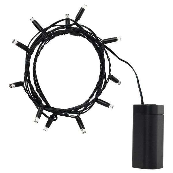 Гирлянда, 12 светодиодов, для сада/с батарейным питанием черный IKEA LEDLJUS ЛЕДЛЬЮС 103.574.57 - фото 1