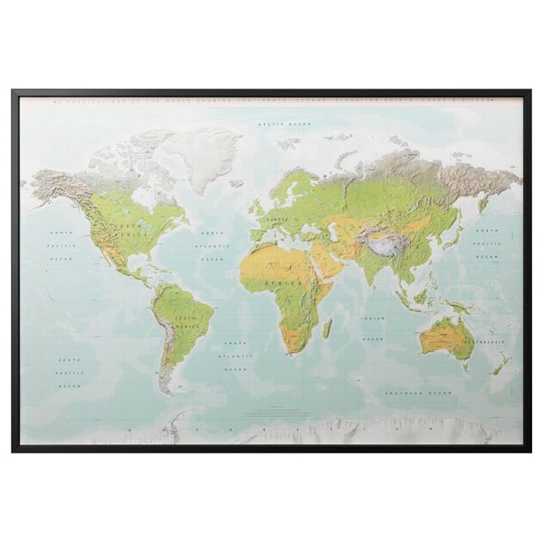 Картина с рамой БЬЁРКСТА, Планета Земля, черный (200x140 см) - фото 1