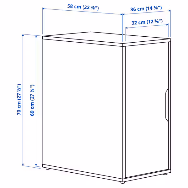 ALEX Модуль для хранения - белая морилка/под дуб 36x70 см - фото 2
