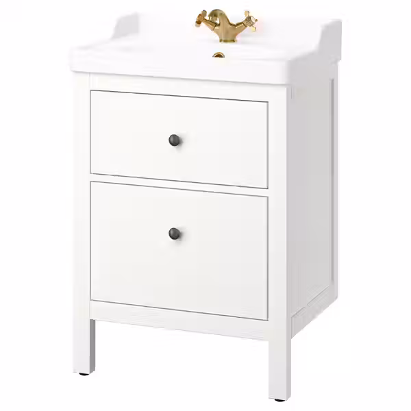 HEMNES / RUTSJÖN РУТШЁН Шкаф с ящиками/раковина/смеситель - фото 1