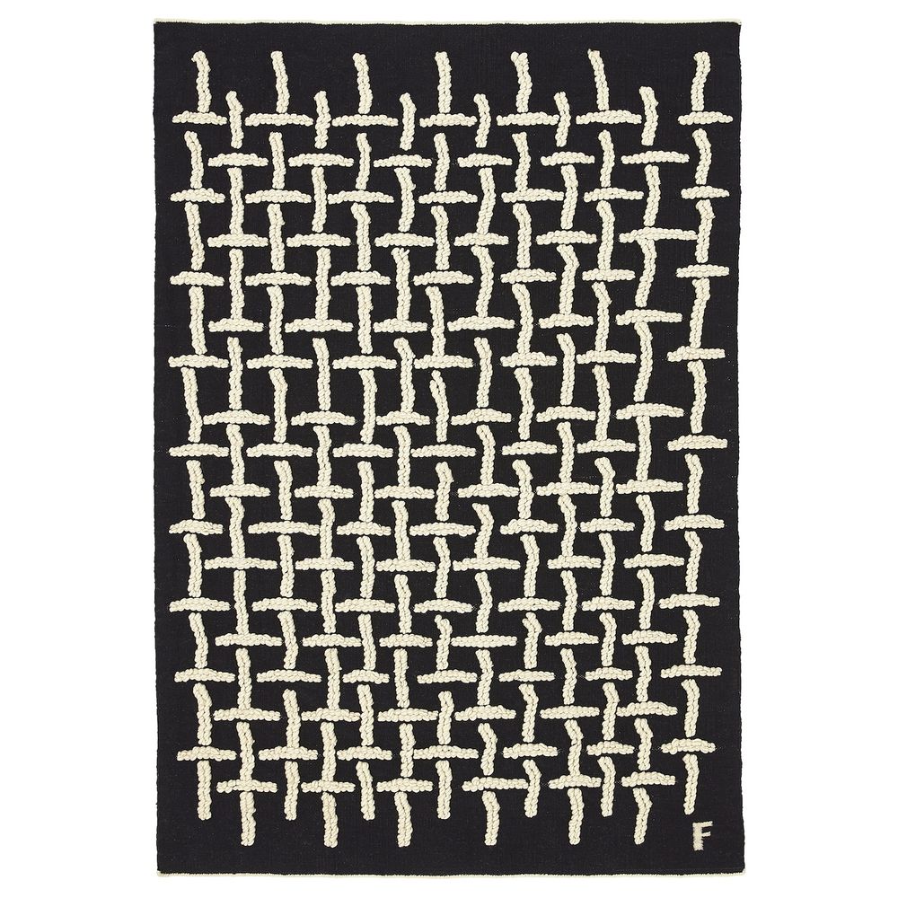 Ковер безворсовый, черный, белый, 133x195 см IKEA ИКЕА АРТ-ИВЕНТ 2019 904.353.76 - фото 1