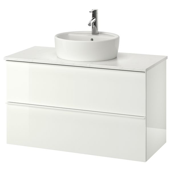 Шкаф под раковину, столешница 45, раковина, 102x49x74 cm IKEA GODMORGON ГОДМОРГОН, TOLKEN ТОЛКЕН, TÖRNVIKEN ТОРНВИКЕН 493.092.29 - фото 1