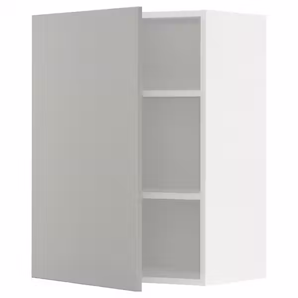 METOD Навесной шкаф с полками - белый/Havstorp светло-серый 60x80 см - фото 1