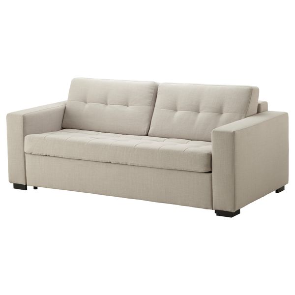 Диван-кровать 3-местный КЛАГСТОРП, Бальг светло-бежевый - фото 1