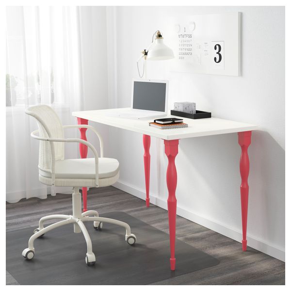 Стол ХИССМОН / НИПЕН, белый, красный (120x60 см) - схема-чертеж с размерами