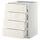 Напольный шкаф, 4 фронтальных панели, 4 ящика МЕТОД / ФОРВАРА, белый, Росдаль белый