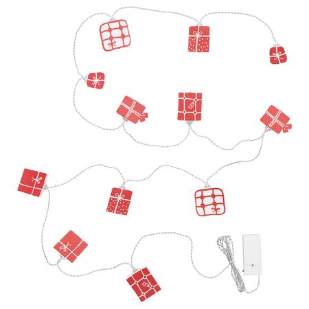 Гирлянда, 12 светодиодов, с батарейным питанием, подарочная коробочка IKEA СТРОЛА 704.458.33