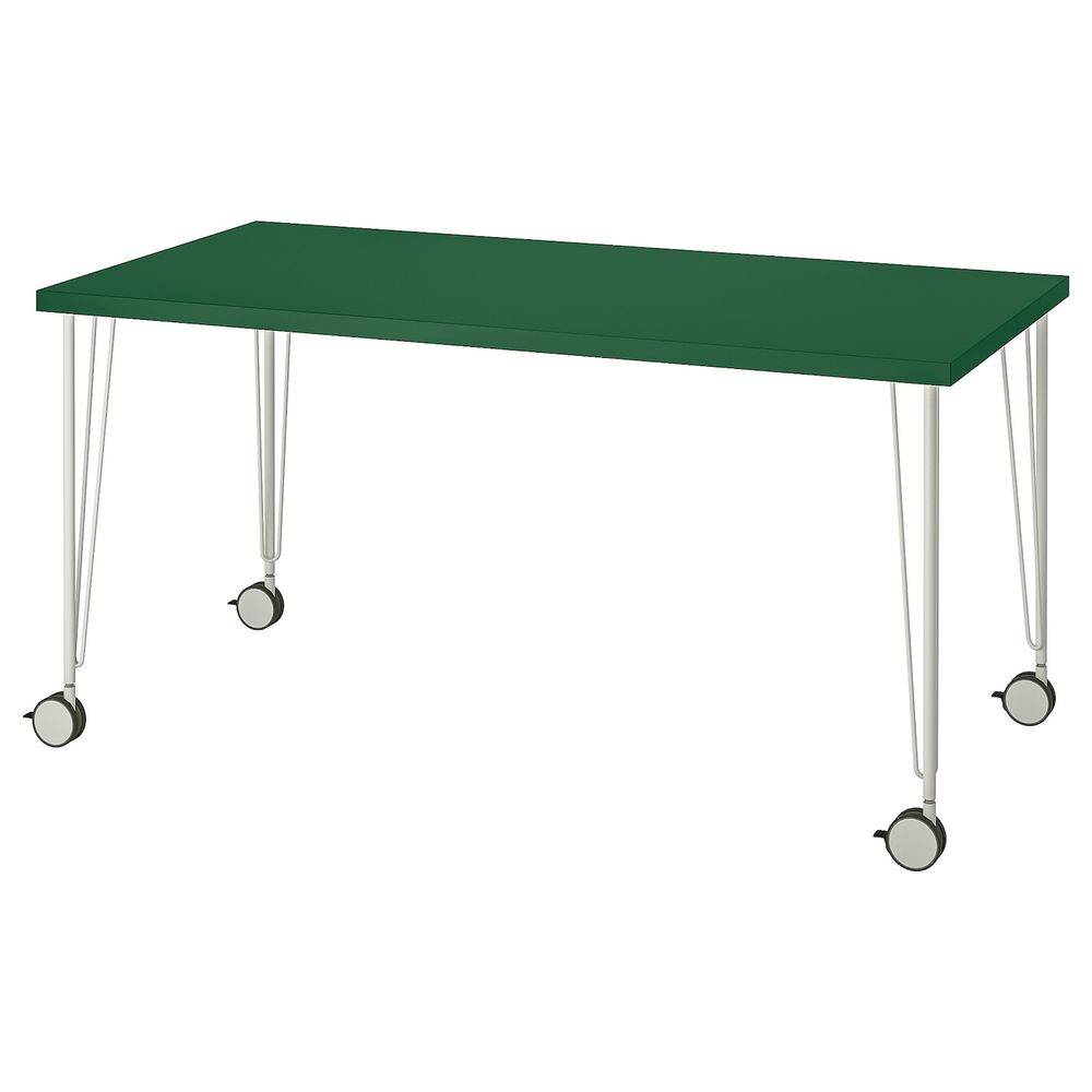 Стол, зеленый, белый 150x75 см IKEA LINNMON ЛИННМОН / KRILLE КРИЛЛЕ 593.355.48 - фото 1