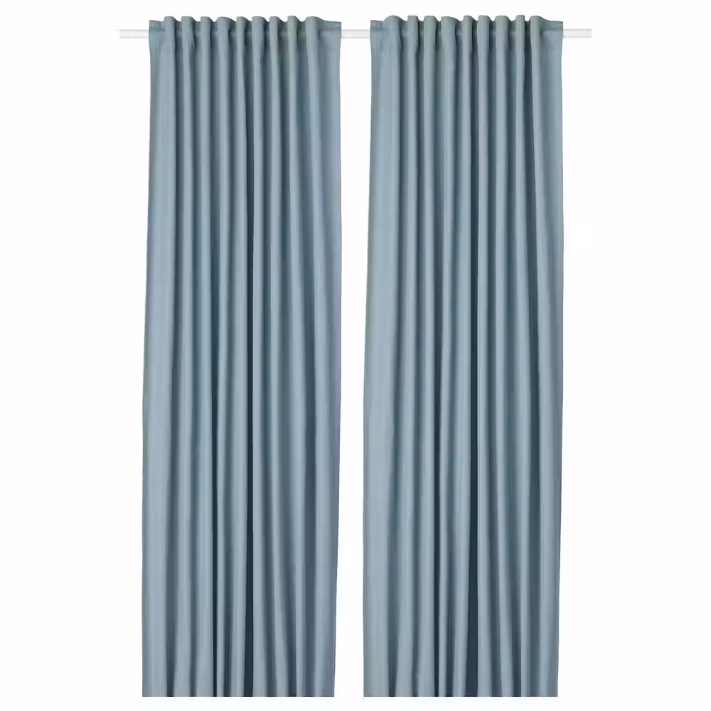 TIBAST Гардины, 2 шт. - синий/с лентой 145x300 см - фото 1