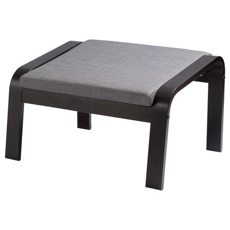 Табурет для ног, черно-коричневый/Шифтебу темно-серый IKEA POÄNG ПОЭНГ 493.028.12