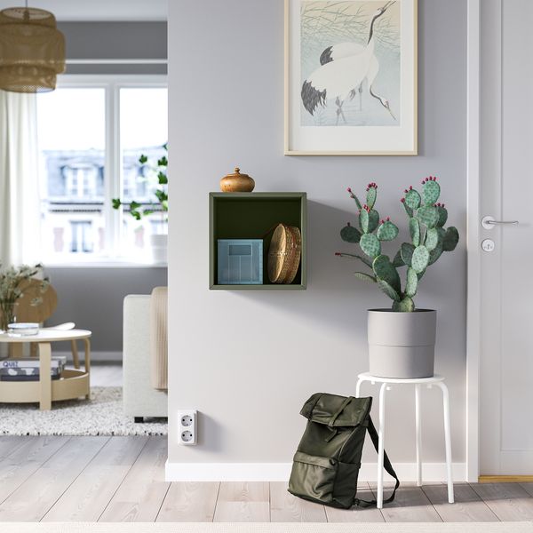 Навесной модуль, серо-зеленый, 35x35x35 см IKEA EKET ЭКЕТ 395.213.63 - схема-чертеж с размерами