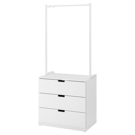 NORDLI Комод с 3 ящиками - белый 80x192 см