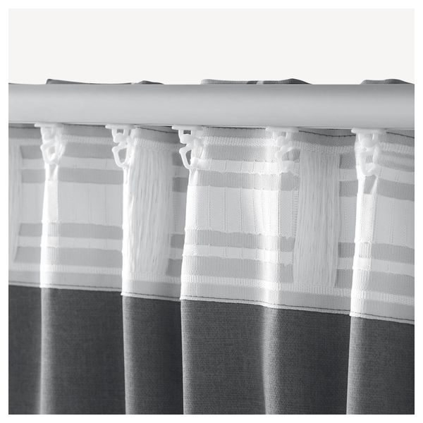 Гардины, блокирующие свет, 1 пара ГУННИ, серый (145x300 см) - фото 4