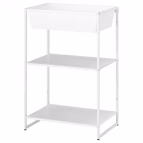 JOSTEIN Стеллаж с контейнером - д/дома/улицы/металлический белый 61x40x90 см - фото 1