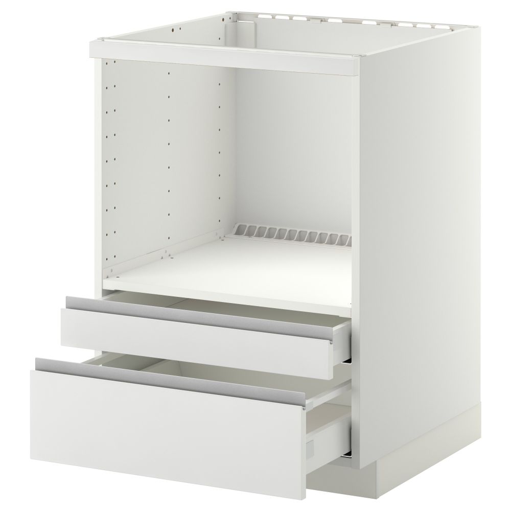 Напольный шкаф для комбинирования СВЧ, ящики МЕТОД / МАКСИМЕРА, белый, Нодста белый (60x60 см) - схема-чертеж с размерами