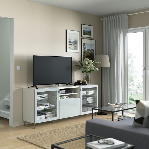 Стеклянная дверь, 60x64 см, серо-синий светлый/прозрачное стекло IKEA GLASSVIK 004.887.79 - схема-чертеж с размерами