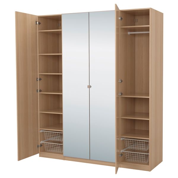 Гардероб ПАКС, под беленый дуб, Вольда Викедаль (200x60x236 см) - фото 1