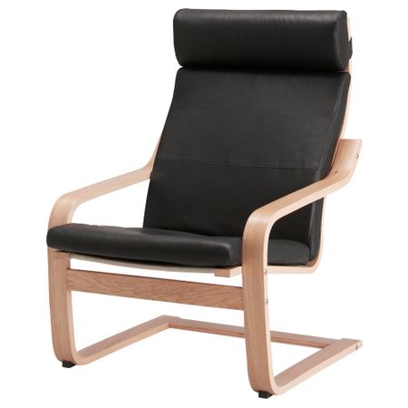 Кресло ПОЭНГ, дубовый шпон, Смидиг черный