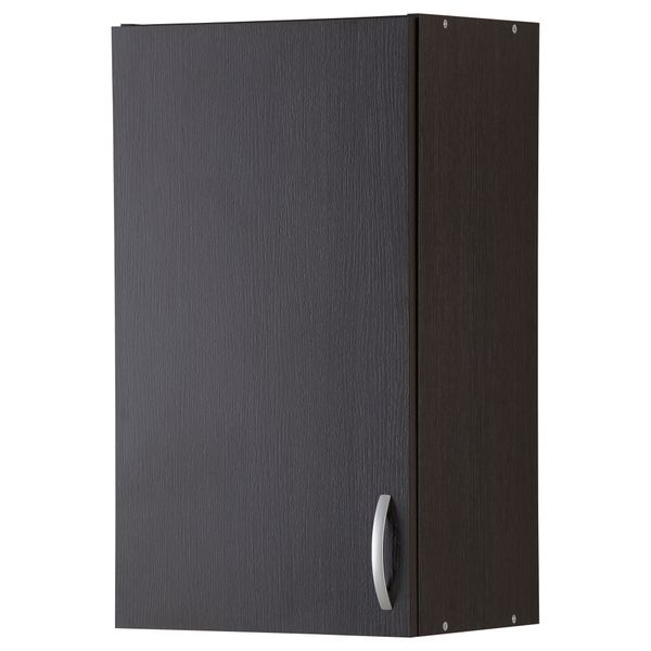 Навесной шкаф с дверцей АЛЬБРУ, черно-коричневый (40x70 см) - фото 1