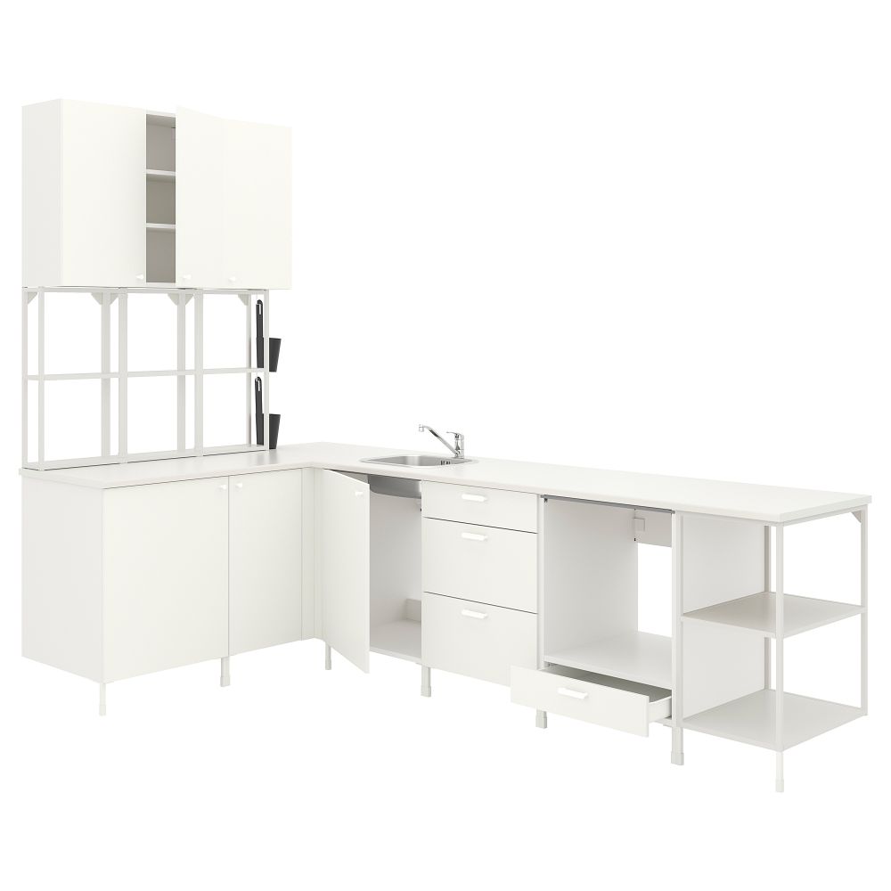 Угловая кухня, белый IKEA BEGIVENHET БЕГИВЕНХЕТ 093.378.37 - фото 1