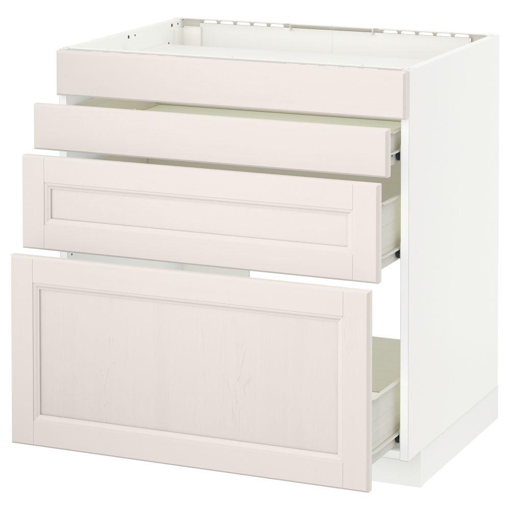 Напольный шкаф для духовки, 4фасада, 3 ящика МЕТОД / ФОРВАРА, белый, Лаксарби белый - схема-чертеж с размерами