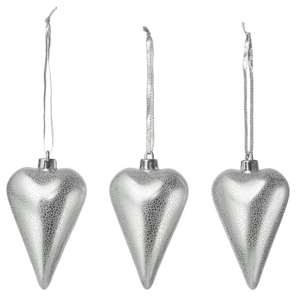 Украшение подвесное ВИНТЕР 2016, сердце серебристый - фото 1