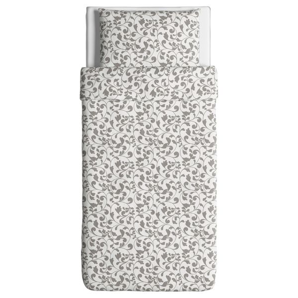 Пододеяльник и 1 наволочка РОСТВИН, белый, серый - фото 3