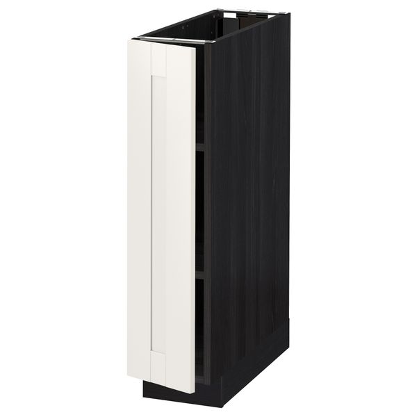 Напольный шкаф с полками МЕТОД, черный, Сэведаль белый (20x60 см) - схема-чертеж с размерами