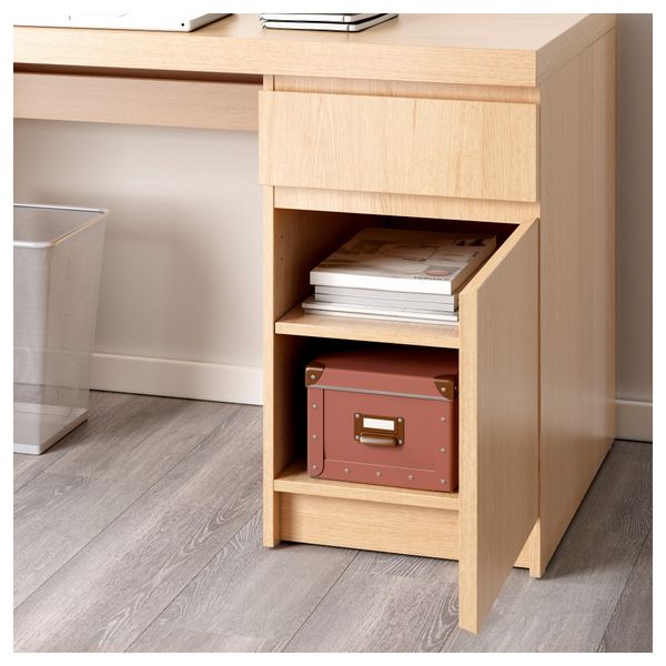 Письменный стол МАЛЬМ, дубовый шпон (140x65 см) - схема-чертеж с размерами