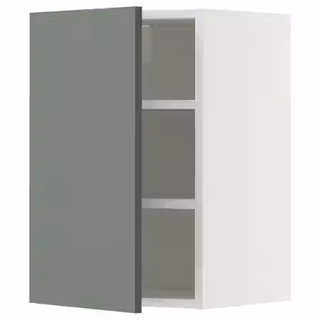 METOD Навесной шкаф с полками - белый/Nickebo матовый серо-зеленый 40x60 см