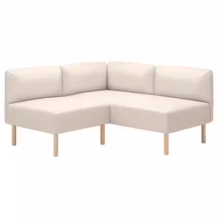 LILLEHEM Модульный угловой 2-местный диван - Vissle бежевый/дерево