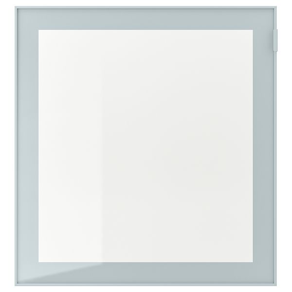 Стеклянная дверь, 60x64 см, серо-синий светлый/прозрачное стекло IKEA GLASSVIK 004.887.79 - фото 1