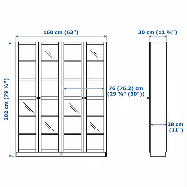 IKEA, дополнительный ракурс - схема-чертеж с размерами