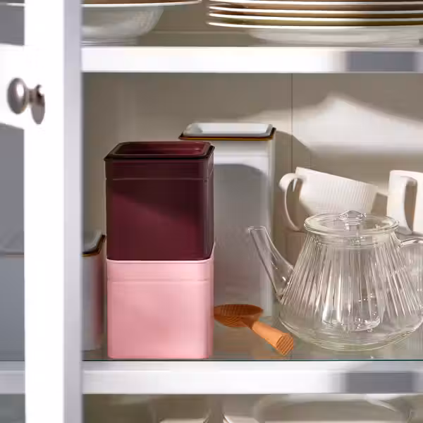 BLOMNING Банка с крышкой - белый с оттенком/для кофе/чая 10x10x20 см - фото 5