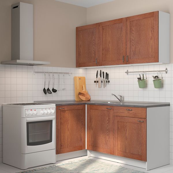 Кухня, под коричневый мореный ясень 120x180x220 см IKEA KNOXHULT КНОКСХУЛЬТ 294.177.72 - фото 2