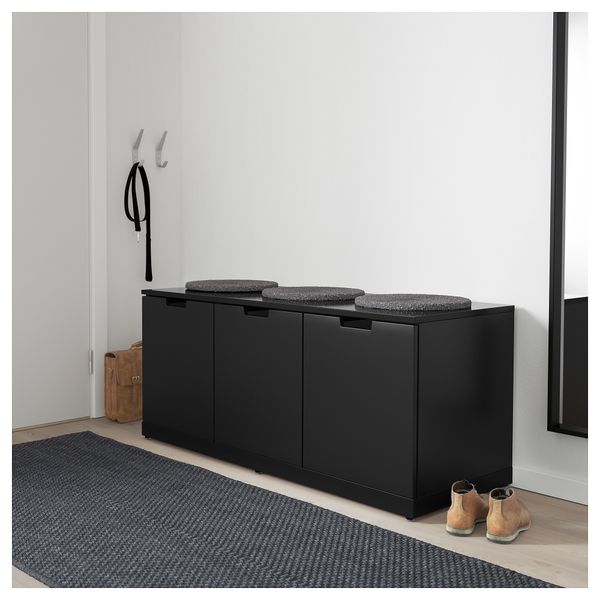 Комод с 3 ящиками НОРДЛИ, антрацит (120x54 см) - фото 2