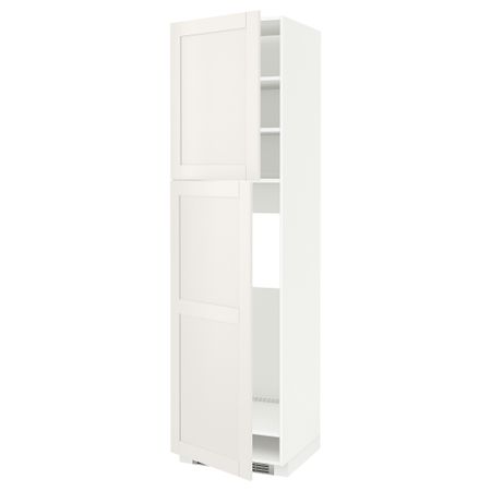 Высокий шкаф для холодильника, 2 дверцы МЕТОД, белый, Сэведаль белый